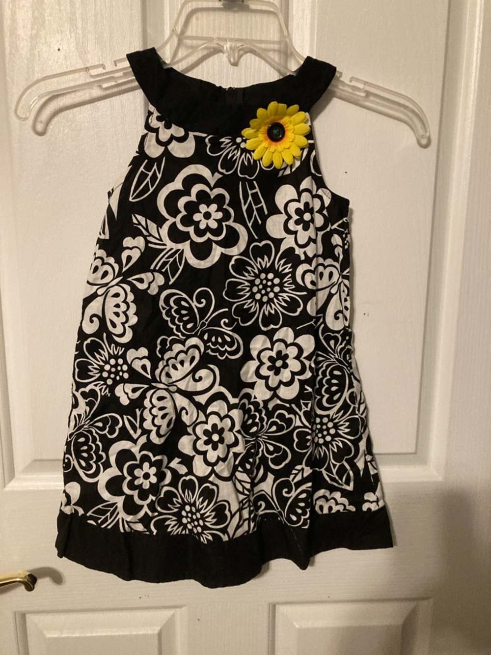 50% off bundled, Good Lad Black/White Floral Dress, Yellow Flower Accent